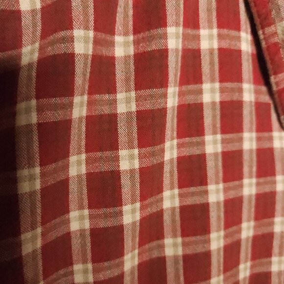 RedHead Bg & Tall Red Cream Plaid Button Down Shirt 2XL - Picture 3 of 5